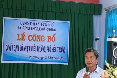 Công bố Quyết định bổ nhiệm Hiệu trưởng và Phó hiệu trưởng trường THCS Phổ Cường